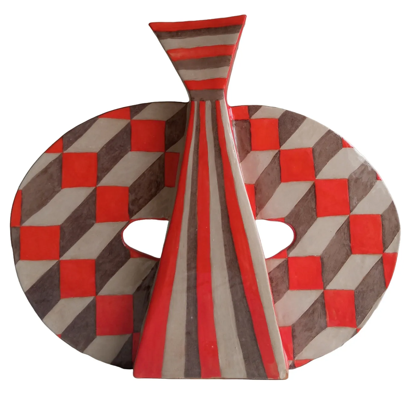 Vaso decorativo Wild Double-Face rosso in terracotta