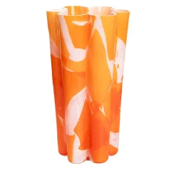 Vaso di vetro a secchiello arancione