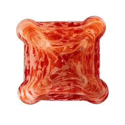 Vaso di vetro a secchiello rosso
