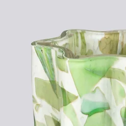 Vaso di vetro verde a secchiello