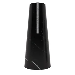 Vaso Elara in marquina nera e travertino