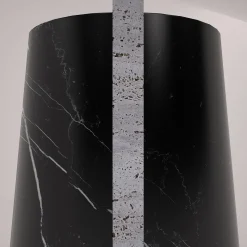 Vaso Elara in marquina nera e travertino