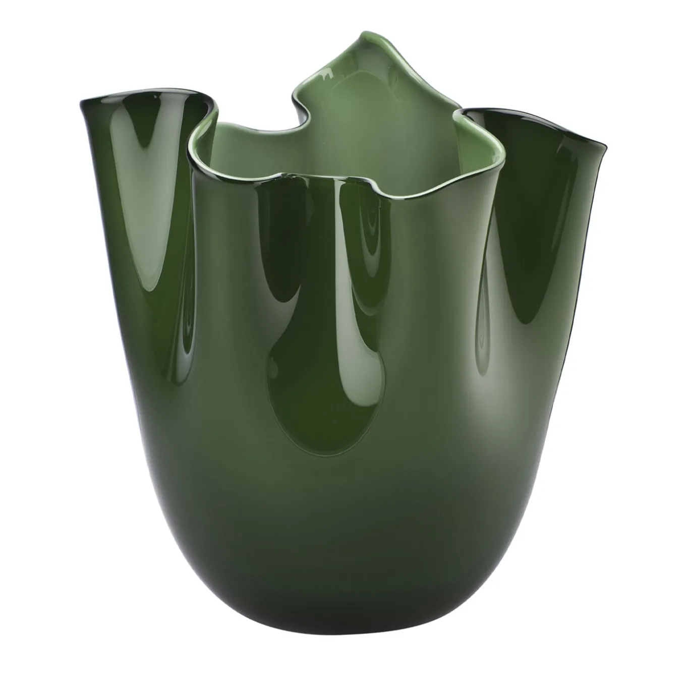 Vaso Fazzoletto verde mela di Paolo Venini e Fulvio Bianconi