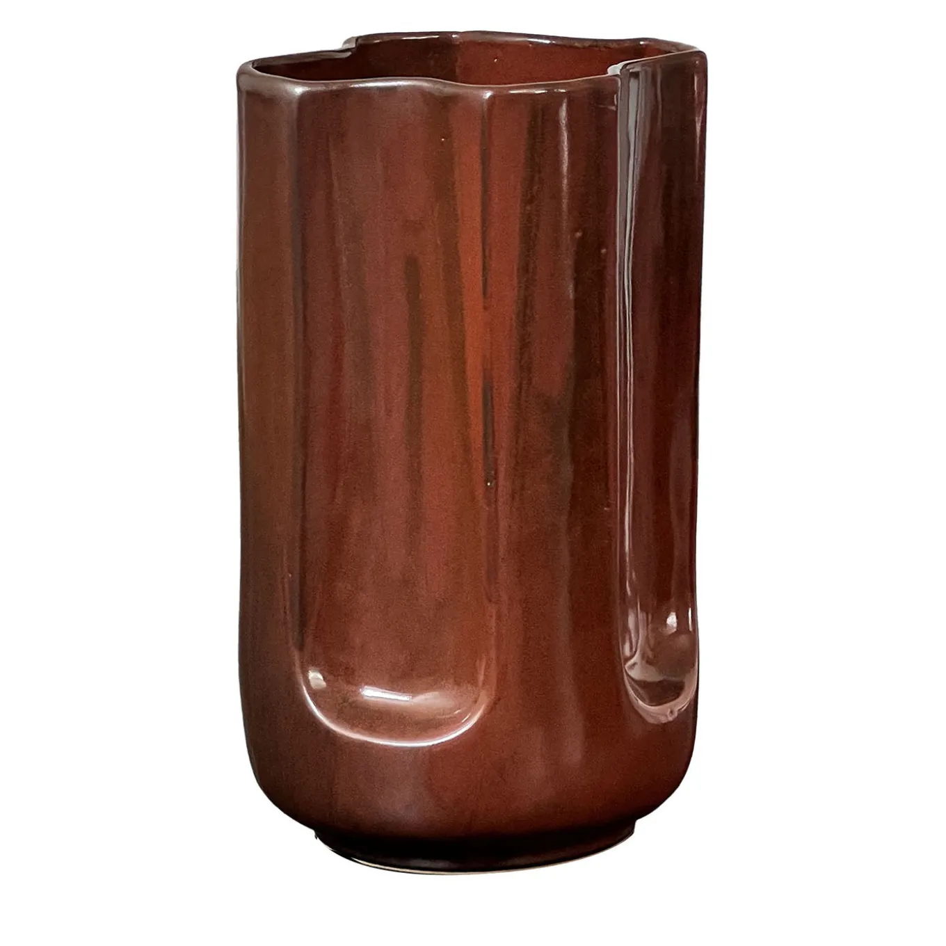 Vaso Giuseppe Auburn in ceramica smaltata Mattone Lucido