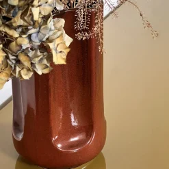 Vaso Giuseppe Auburn in ceramica smaltata Mattone Lucido