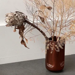 Vaso Giuseppe Auburn in ceramica smaltata Mattone Lucido