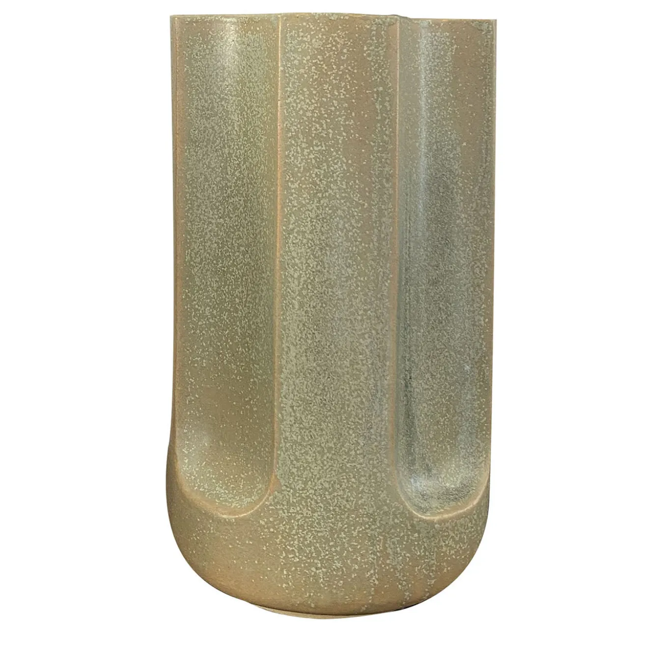 Vaso Giuseppe Bruma in ceramica smaltata verde opaco