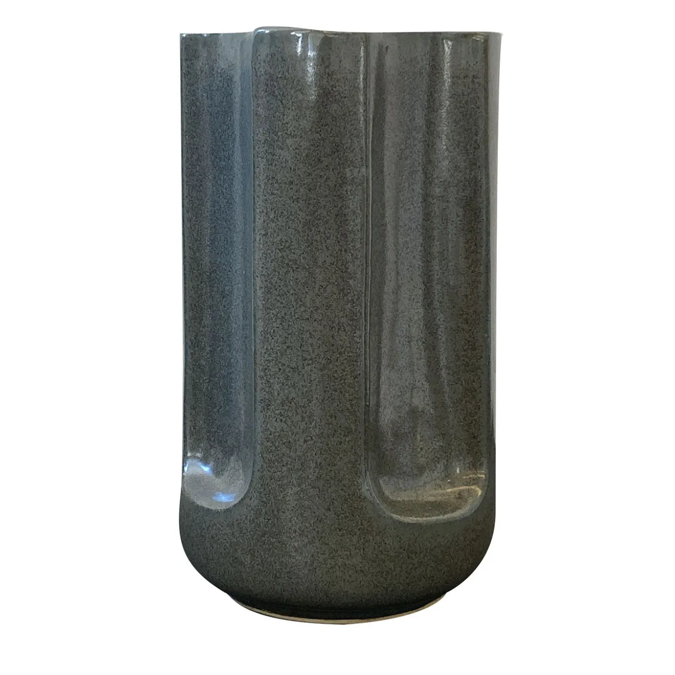 Vaso Giuseppe Cenere in ceramica smaltata grigio lucido