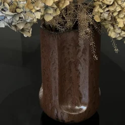 Vaso Giuseppe Rame in ceramica smaltata bronzo lucida