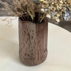 Vaso Giuseppe Rame in ceramica smaltata bronzo lucida