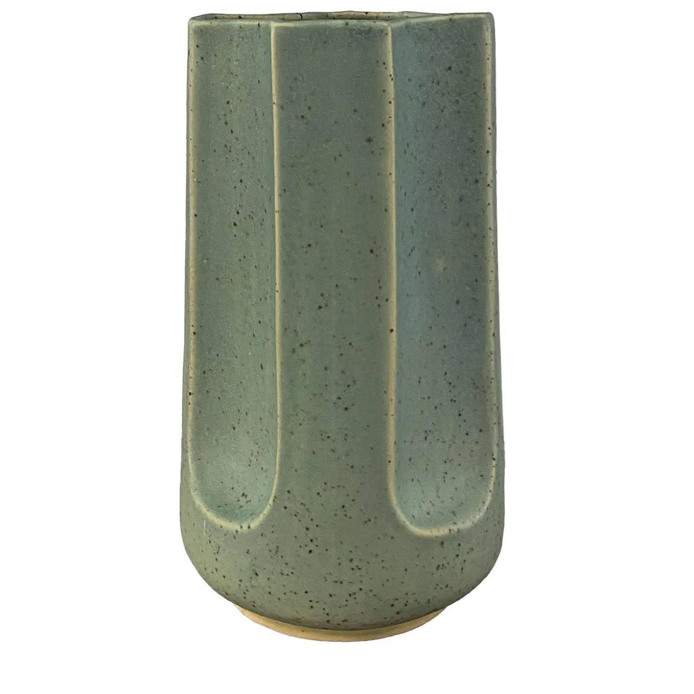 Vaso Giuseppe Turquesa in ceramica smaltata blu opaco