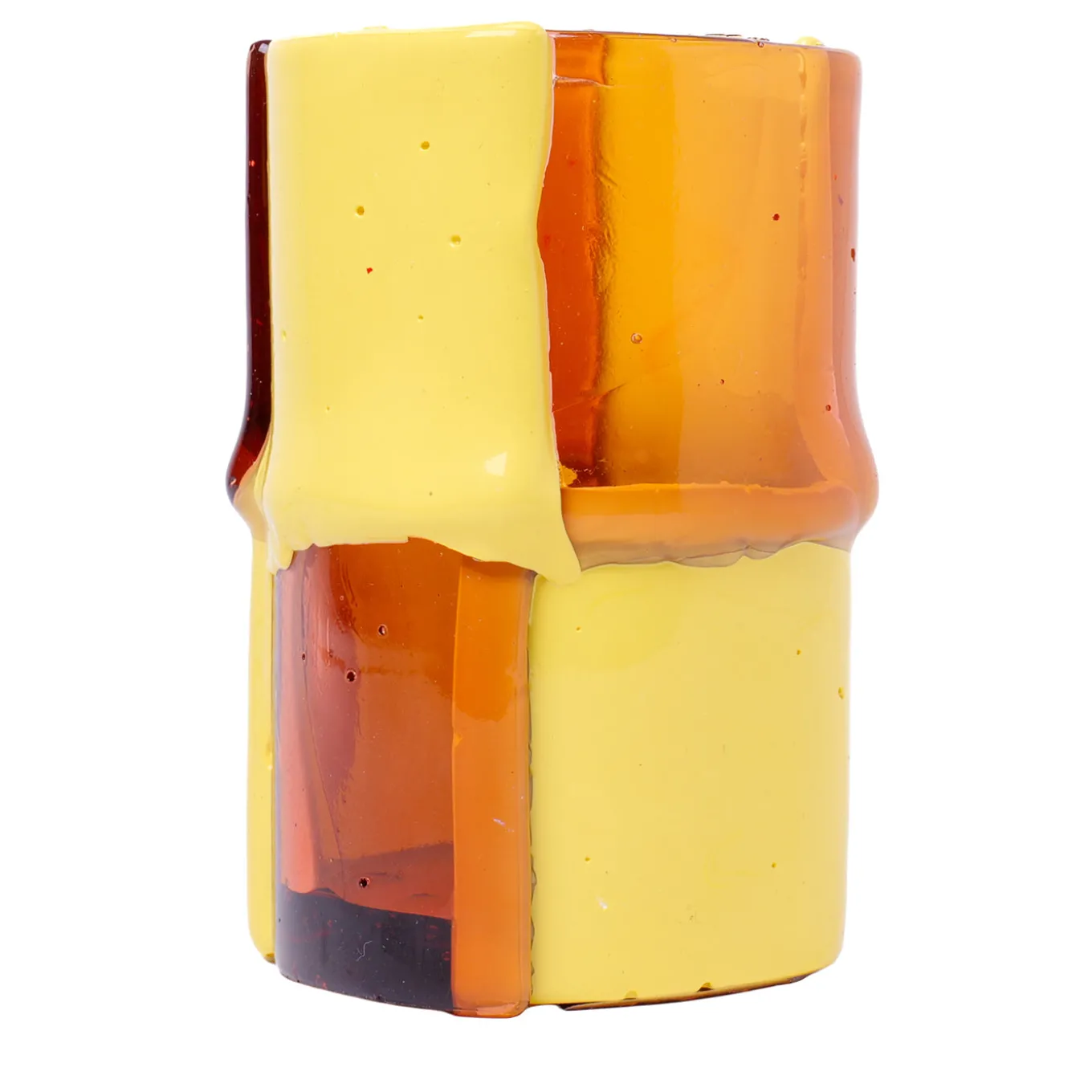Vaso Grande Bamboo Giallo e Rosa di Enzo Mari