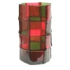 Vaso grande Bamboo rosso e verde di Enzo Mari