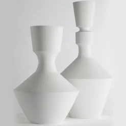 Vaso grande in argilla bianco opaco