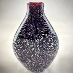 Vaso grande in filigrana bianca e nera Murrine