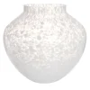 Vaso Grande in Vetro di Murano Bianco Opaline Olla
