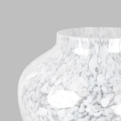 Vaso Grande in Vetro di Murano Bianco Opaline Olla