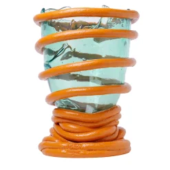 Vaso Grande Pompitu Azzurro e Arancione di Gaetano Pesce