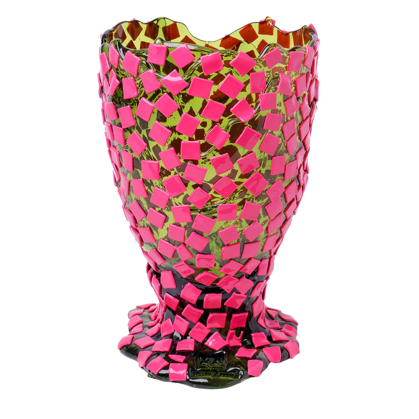 Vaso Grande Rock Verde e Fucsia di Gaetano Pesce