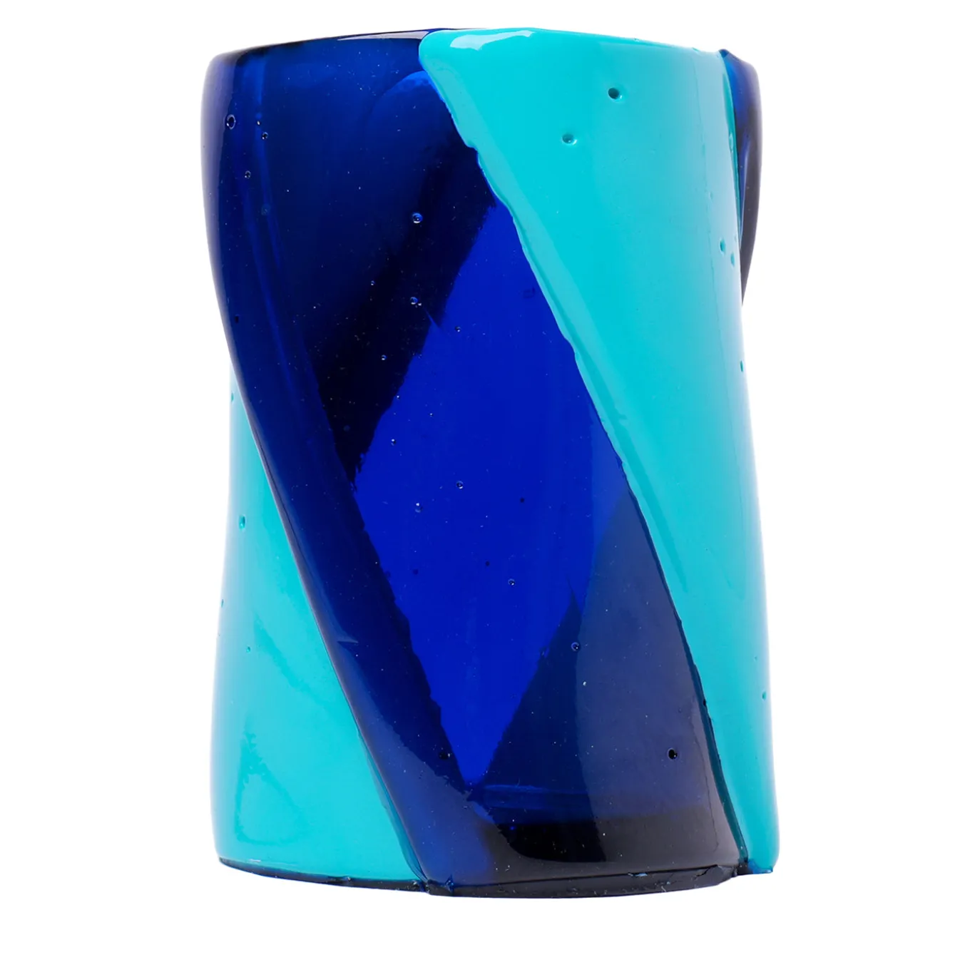 Vaso Grande Twirl Blu e Turchese di Enzo Mari