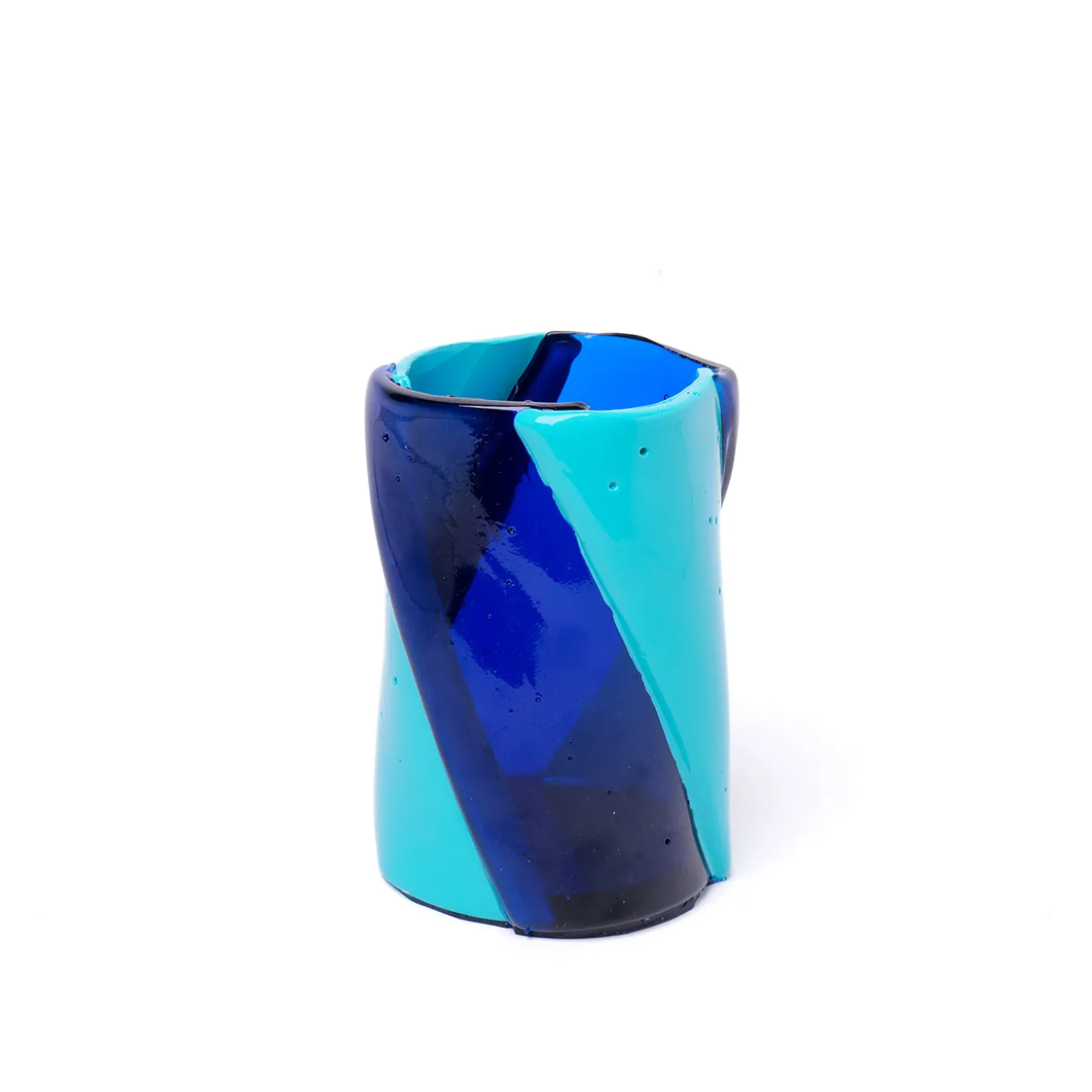Vaso Grande Twirl Blu e Turchese di Enzo Mari
