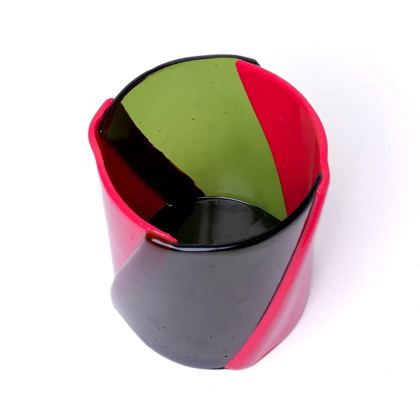 Vaso Grande Twirl Verde e Fucsia di Enzo Mari
