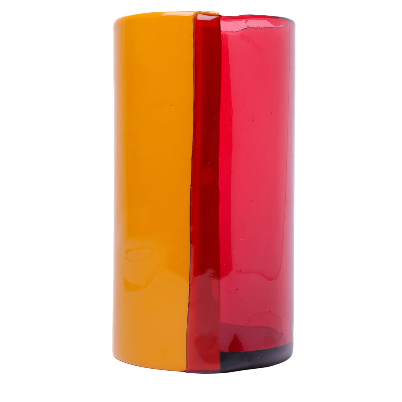 Vaso Grande Two Lines Fucsia e Arancio di Enzo Mari