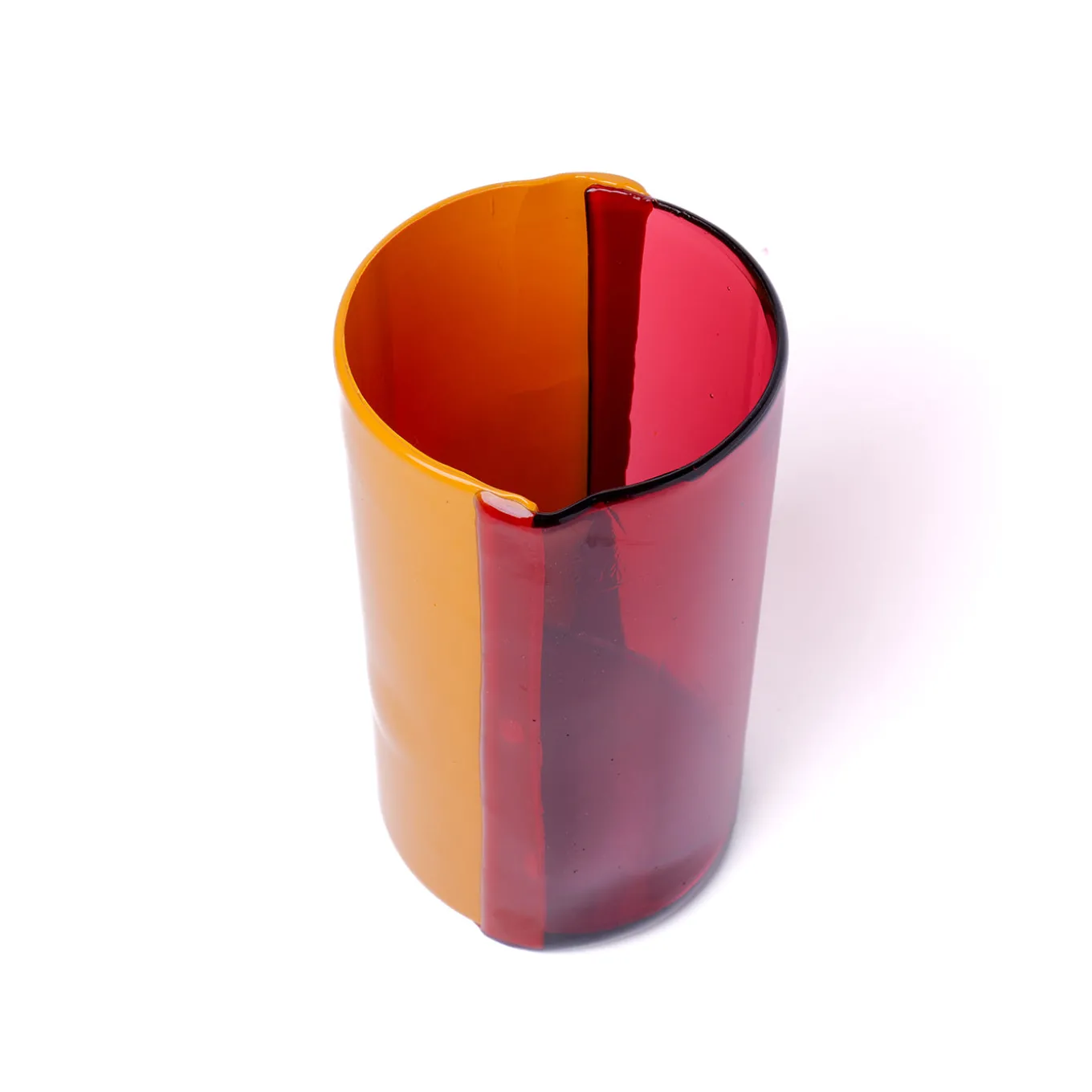 Vaso Grande Two Lines Fucsia e Arancio di Enzo Mari