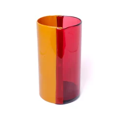 Vaso Grande Two Lines Fucsia e Arancio di Enzo Mari
