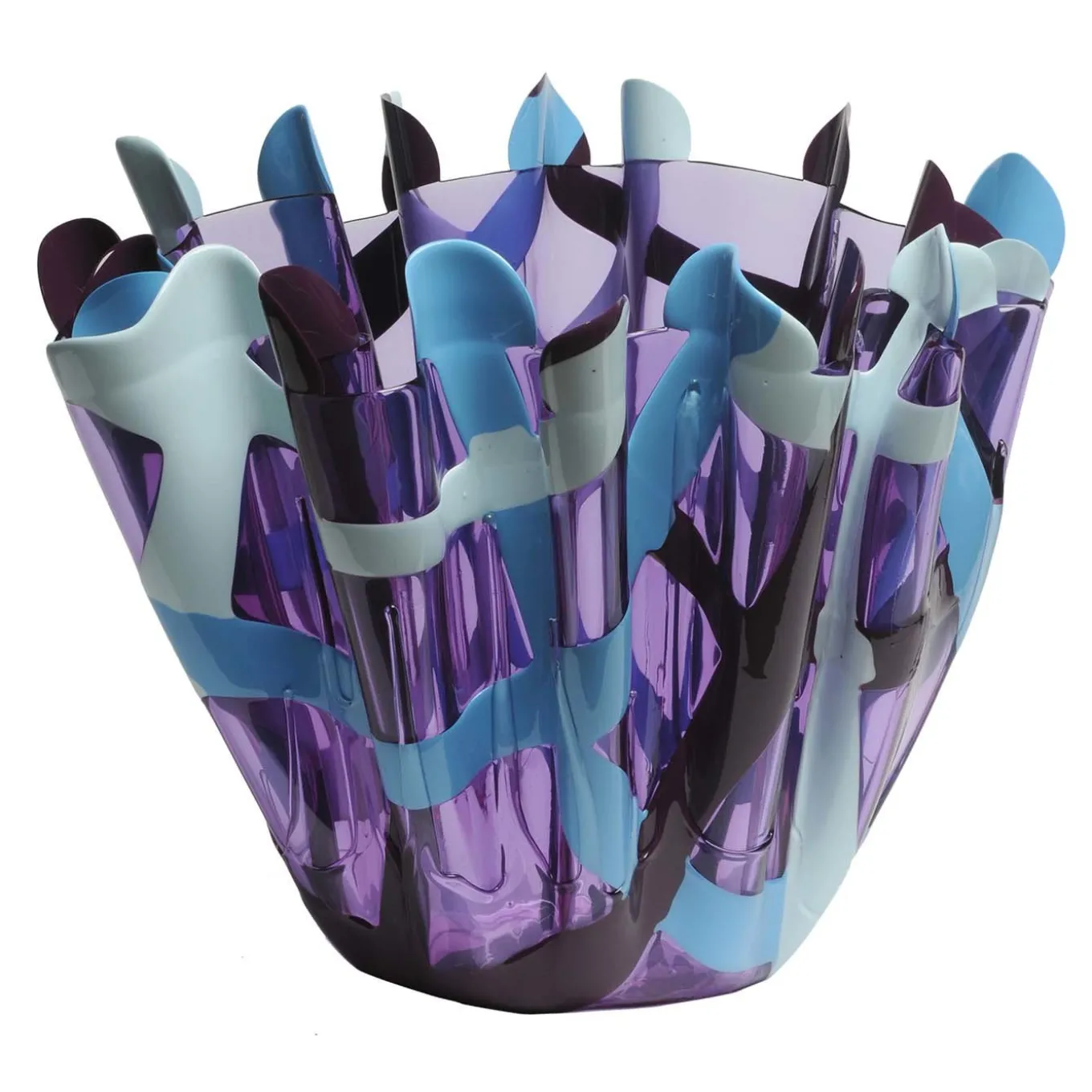 Vaso grande viola e blu Tartan di Paola Navone