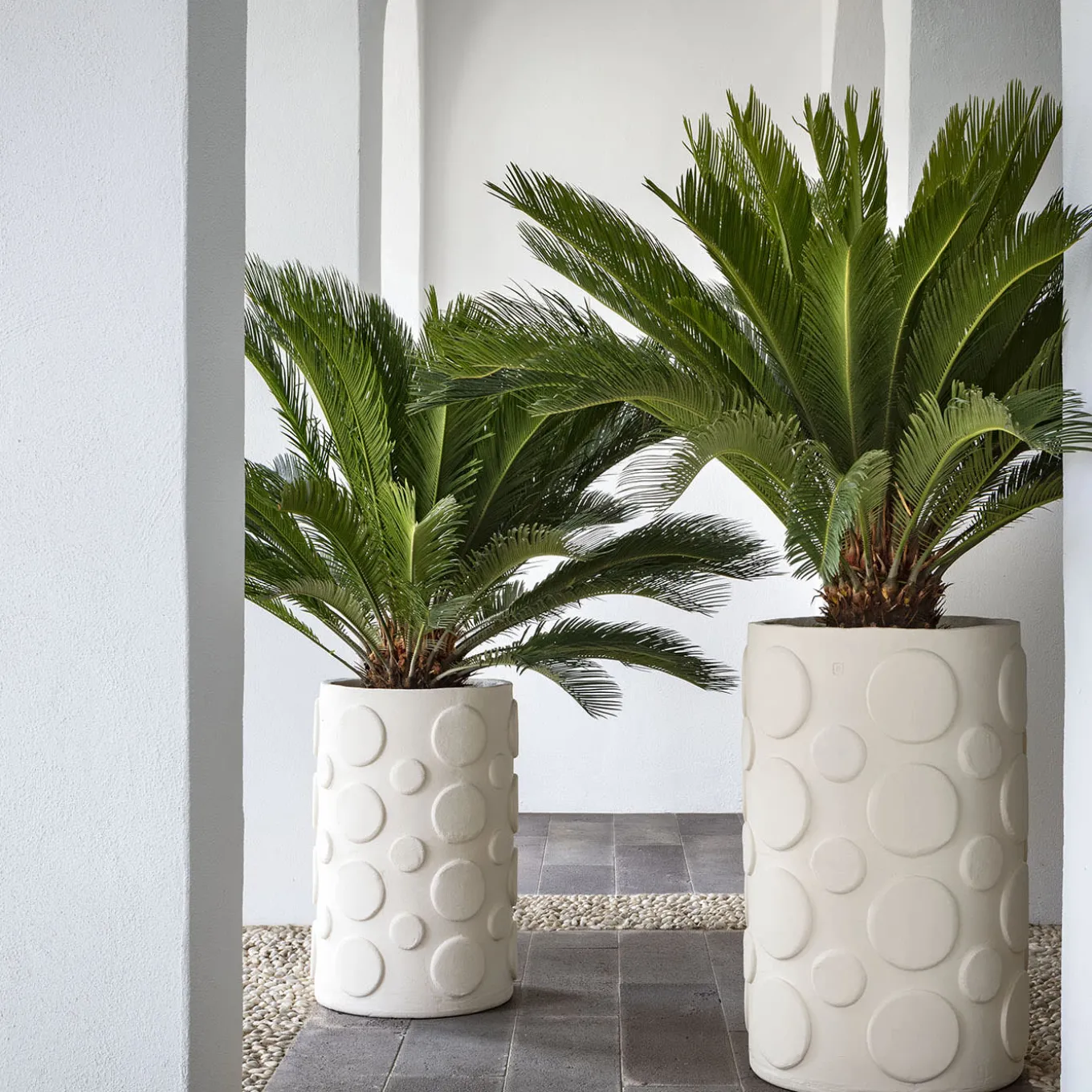 Vaso in ceramica bianca a pois City