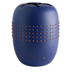 Vaso in ceramica blu con puntini rossi di Arik Levy