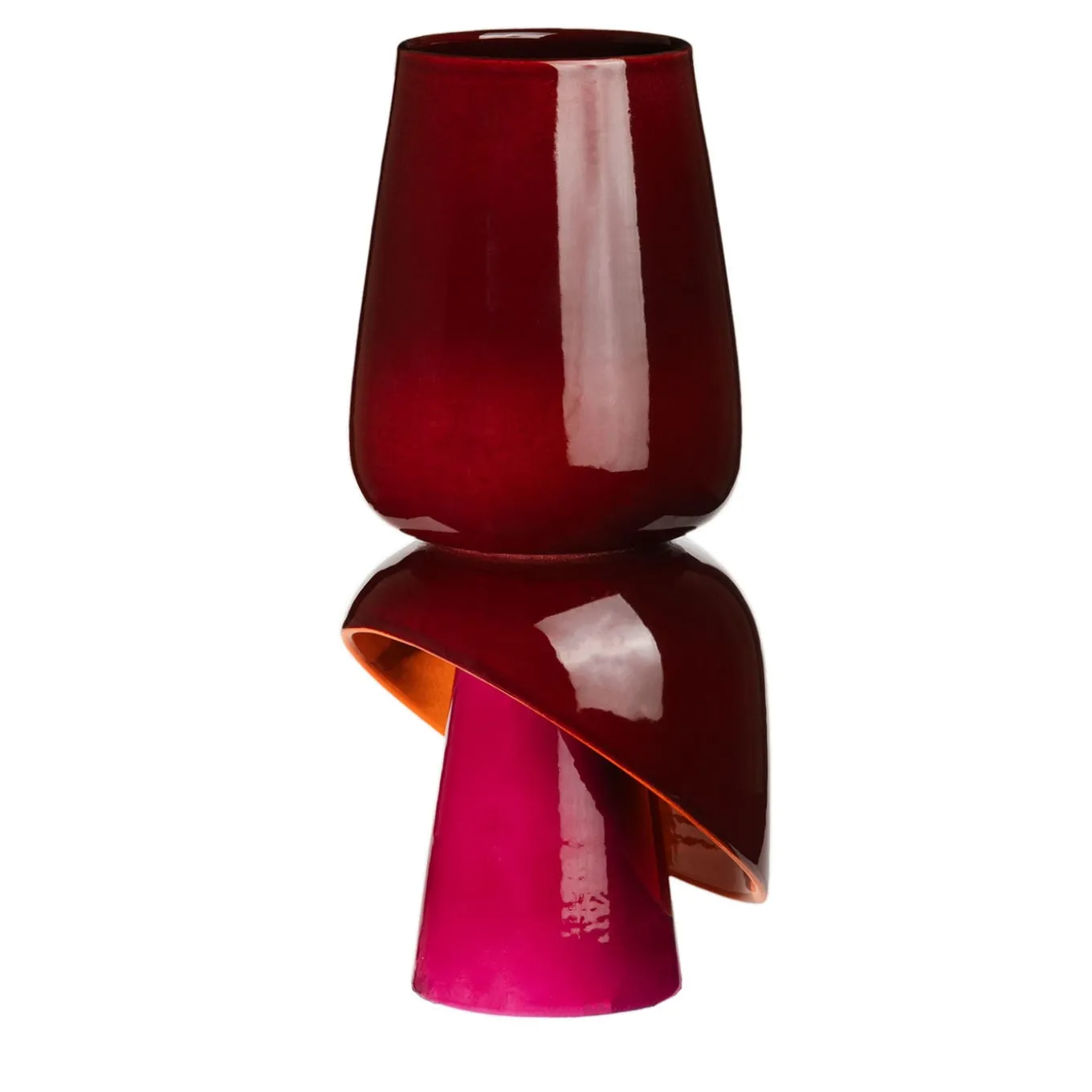 Vaso in Ceramica Bordeaux Toulipa di Luca Binaglia
