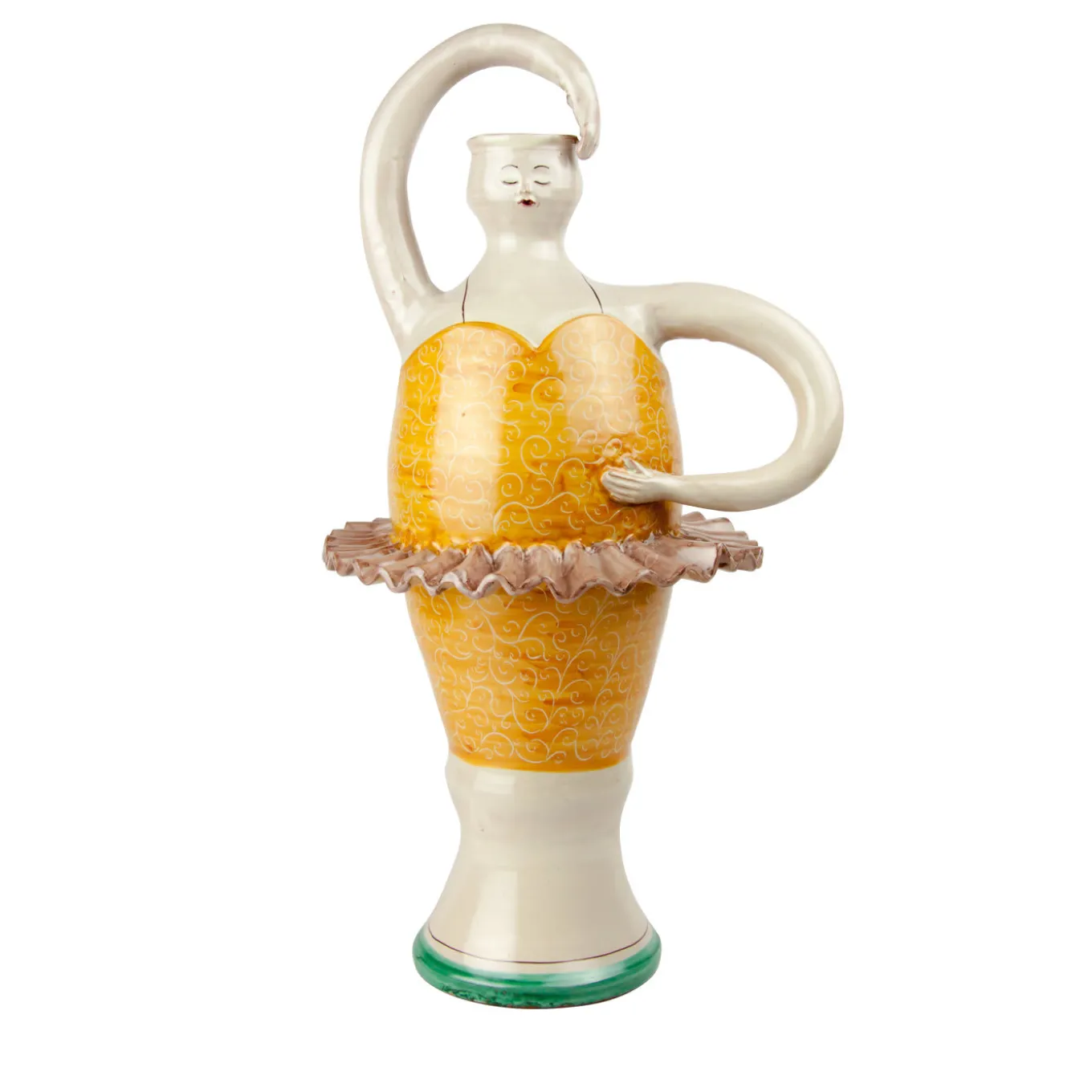 Vaso in ceramica giallo Ballerina