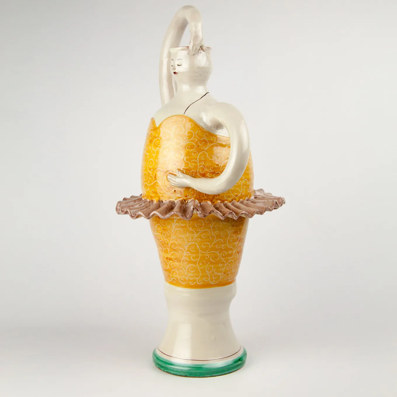 Vaso in ceramica giallo Ballerina