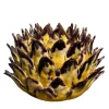 Vaso in ceramica giallo e viola Calliroe