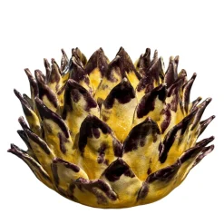 Vaso in ceramica giallo e viola Calliroe