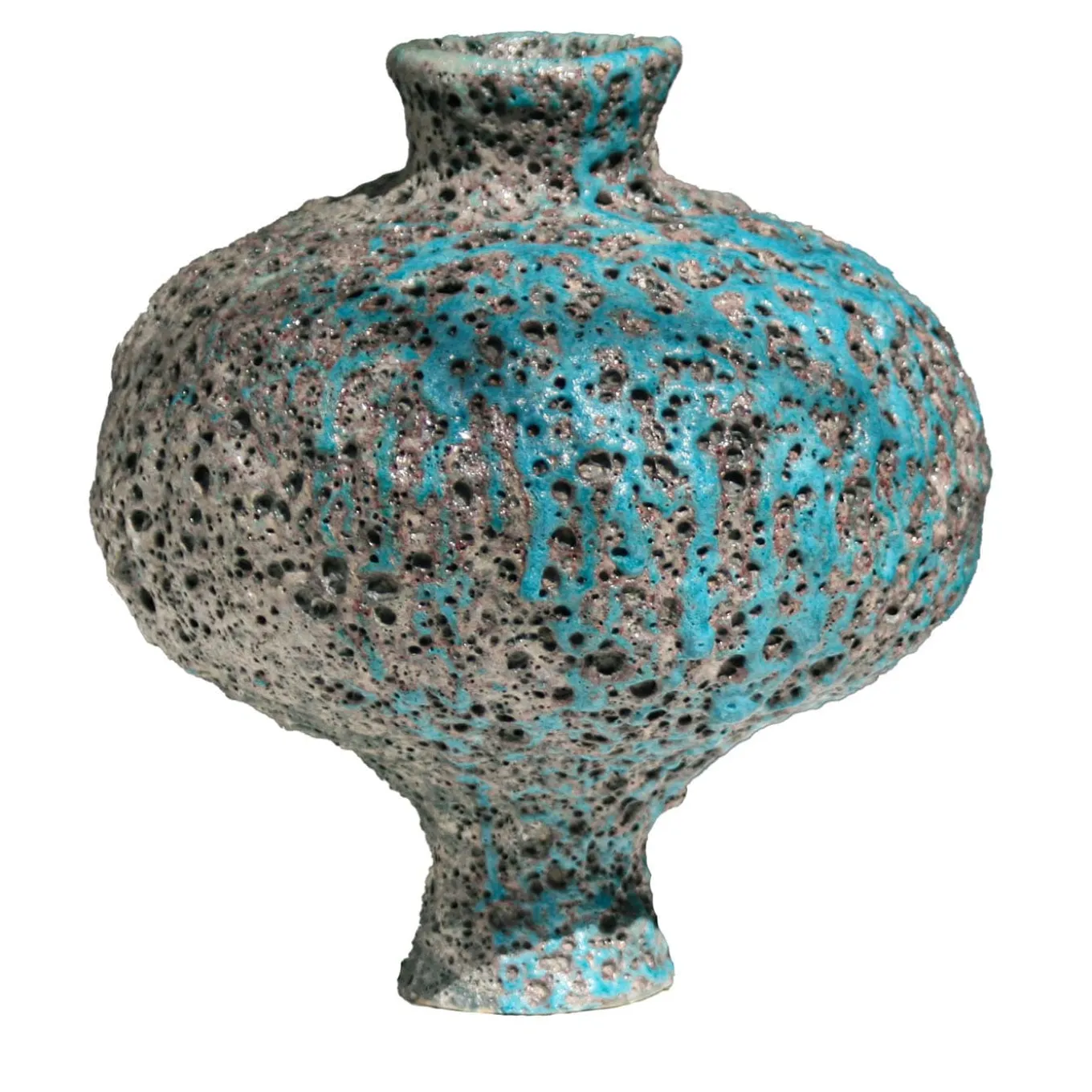 Vaso in ceramica Hydria blu e grigio