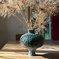 Vaso in ceramica Hydria blu e grigio