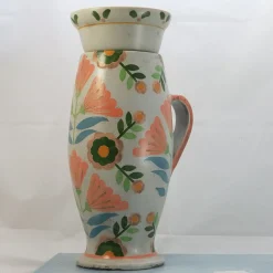 Vaso in Ceramica Multicolore Armony con Coperchio e Motivo Floreale