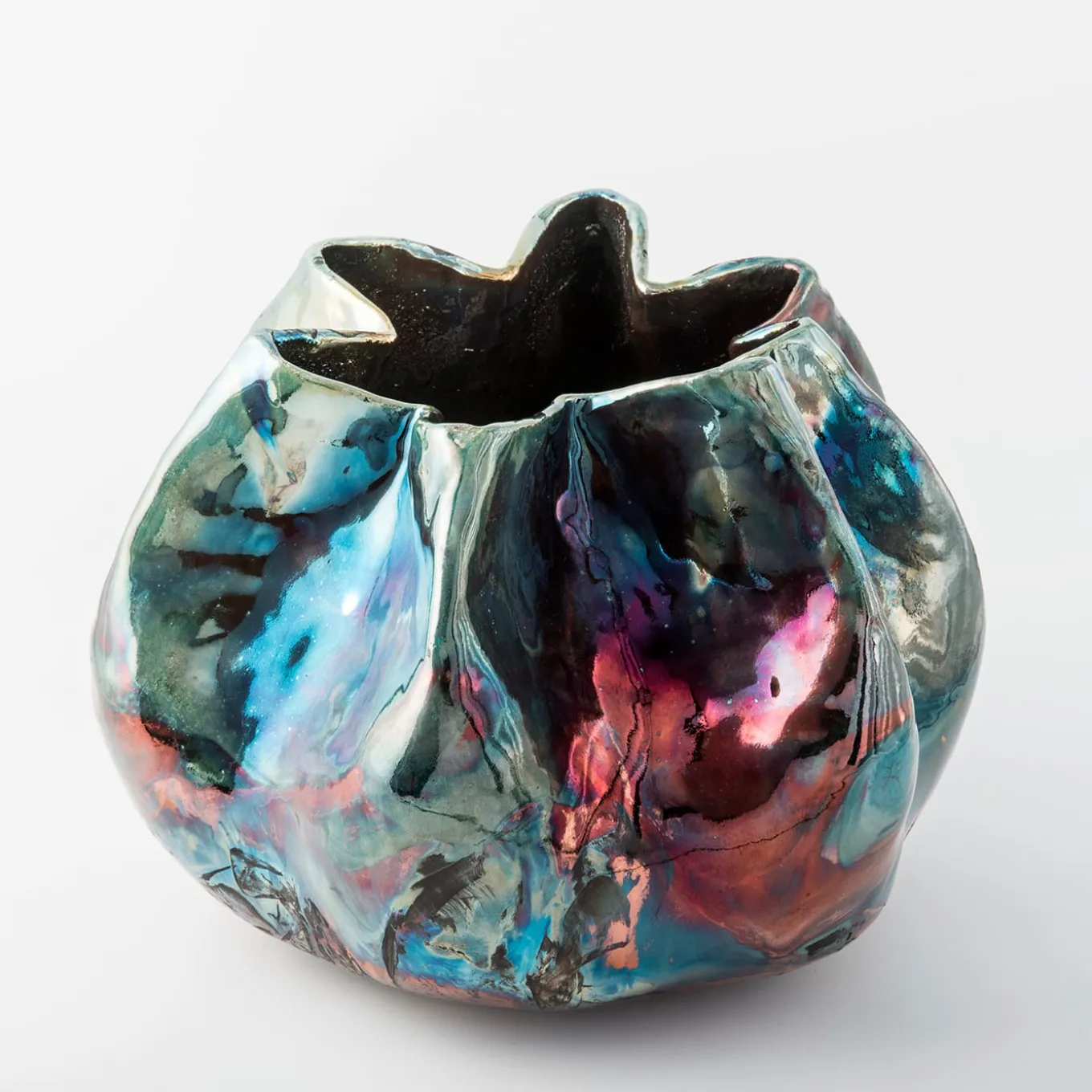 Vaso in Ceramica Policroma Il Giardino dei Segreti di Nino Basso