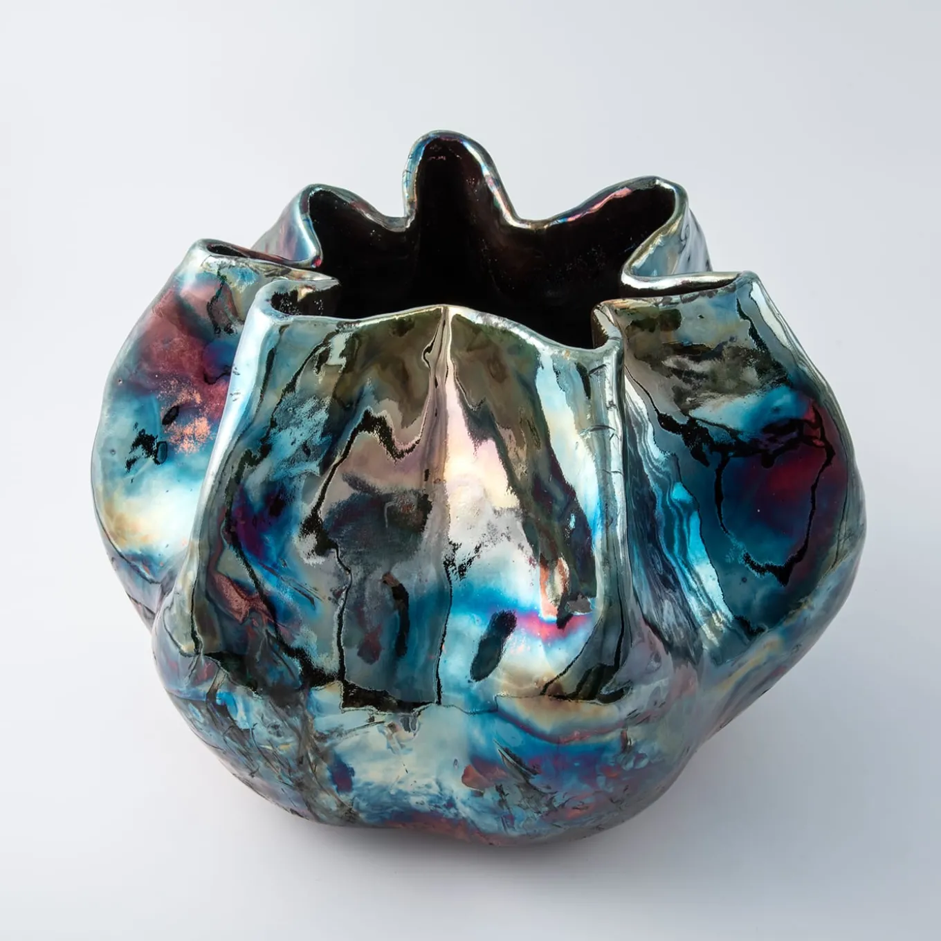 Vaso in Ceramica Policroma Il Giardino dei Segreti di Nino Basso