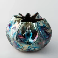 Vaso in Ceramica Policroma Il Giardino dei Segreti di Nino Basso