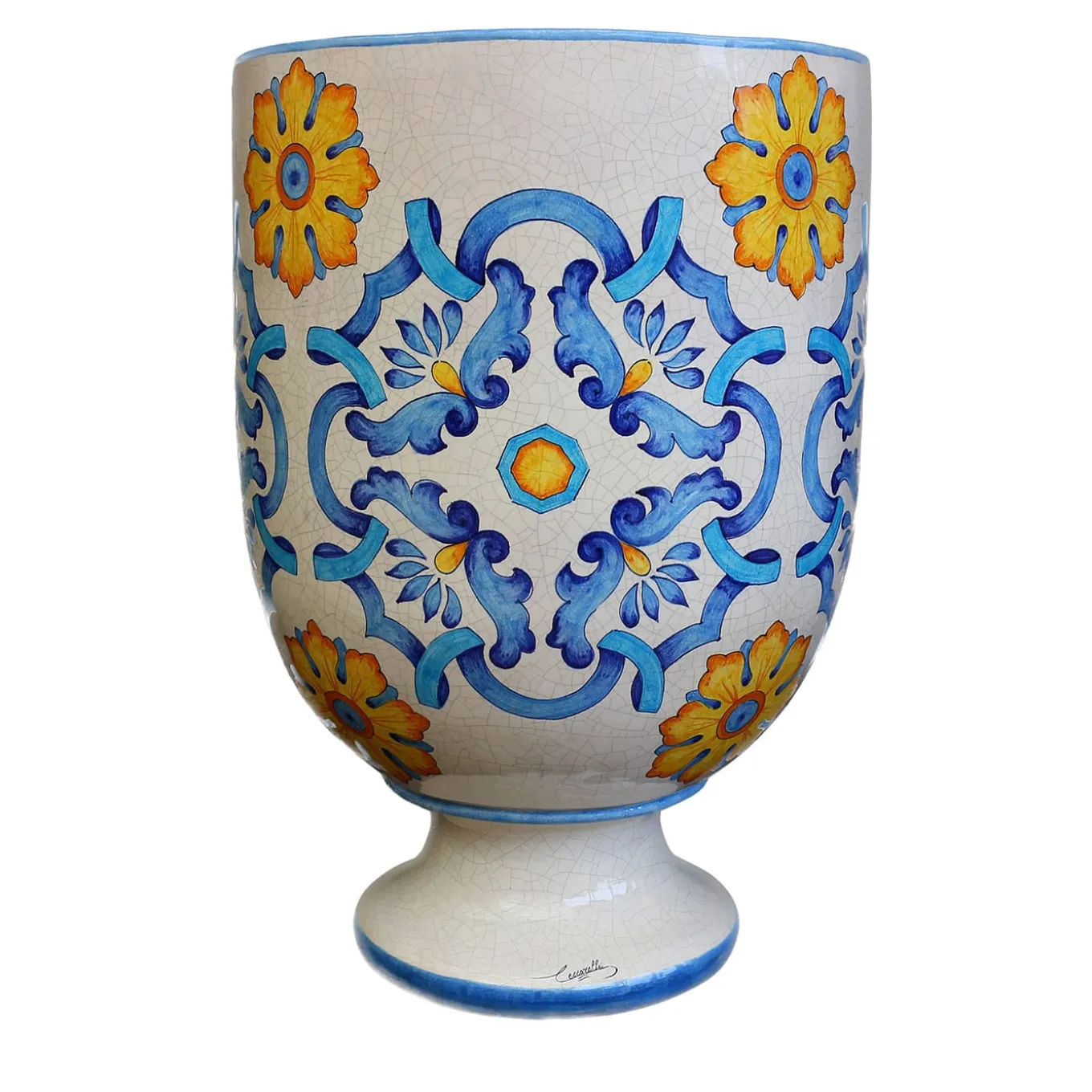 Vaso in ceramica policroma Anemone Sicilia