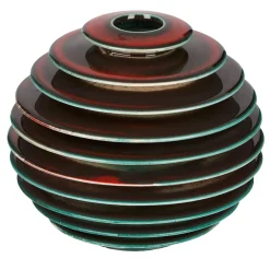 Vaso in Ceramica Rosso Scanalato Globo Rosso