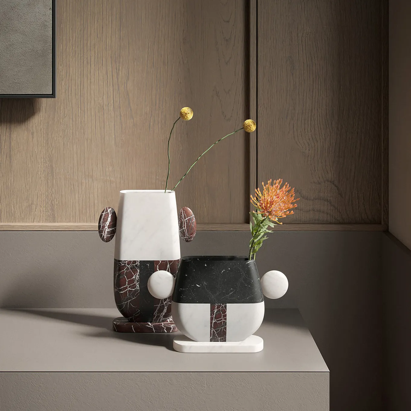 Vaso in marmo multicolore Tacca di Matteo Cibic