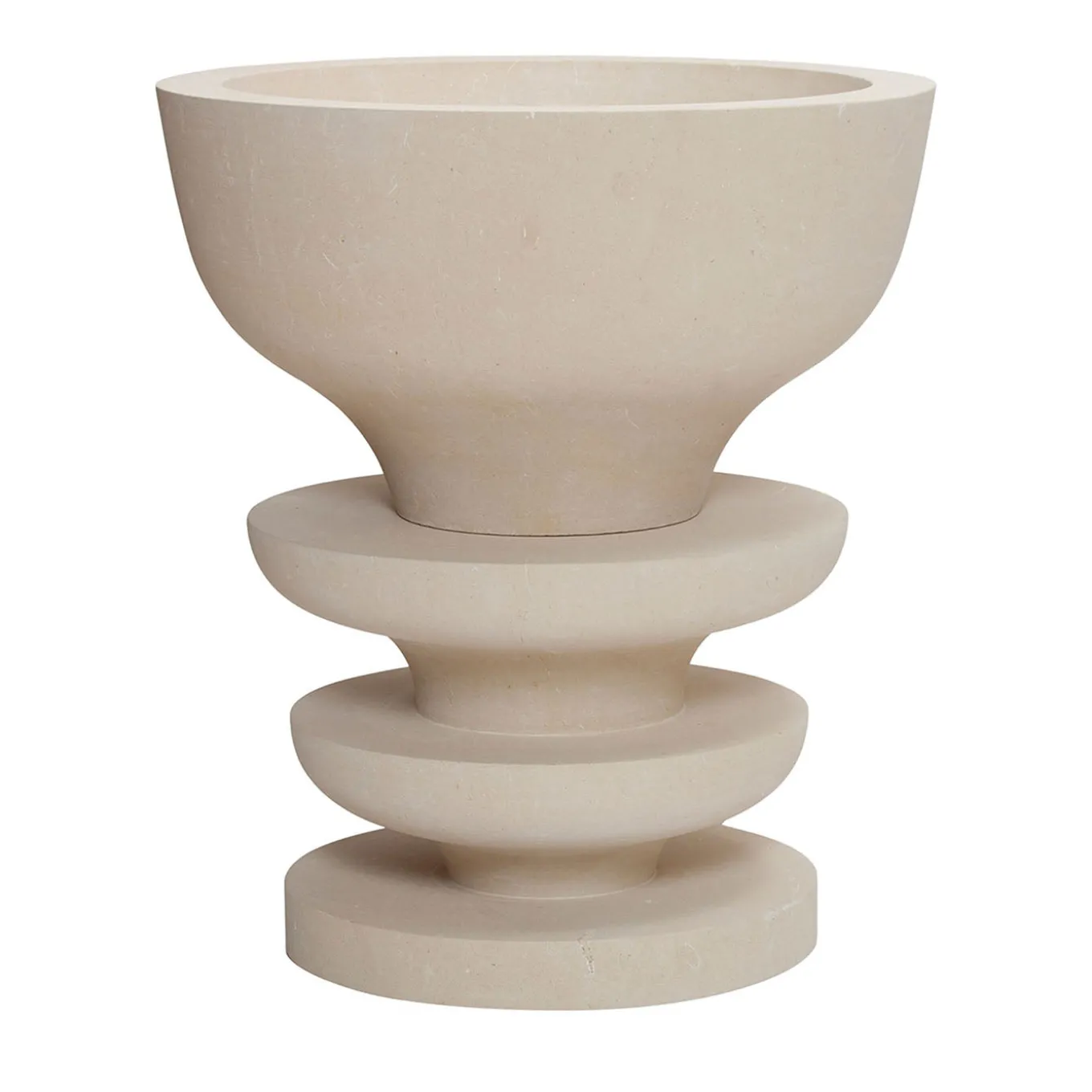 Vaso in pietra calcarea Ondulation di Matali Crasset