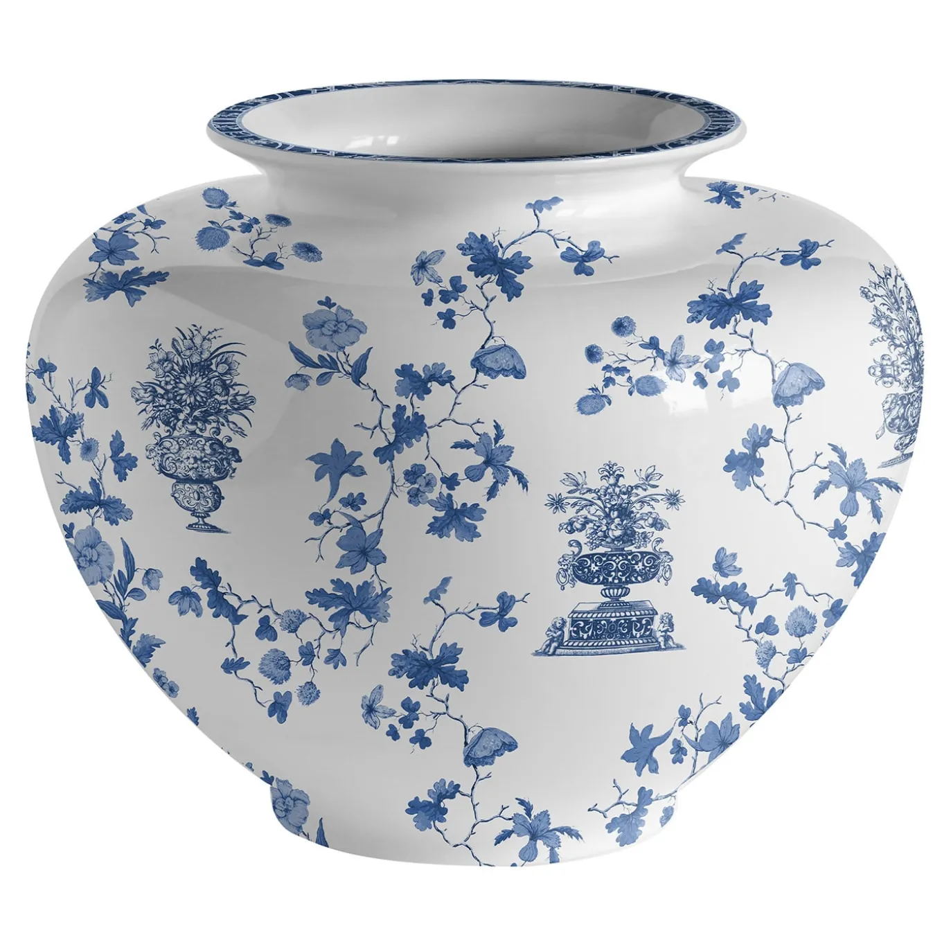 Vaso in porcellana ad anfora grande Garden Of Eden H24Cm