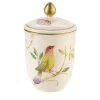 Vaso in Porcellana Jolie con Coperchio e Dettagli in Oro