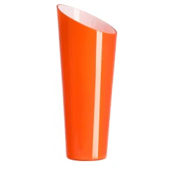 Vaso in Vetro Arancione e Milkwhite Orizzonte Oblique